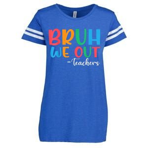 Bruh We Out Teacher Summer Last Day Of School Year Gift Enza Ladies Jersey Football T-Shirt