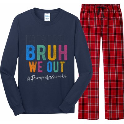 Bruh We Out Paraprofessionals Retro Last Day Of School Long Sleeve Pajama Set