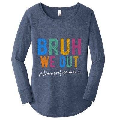 Bruh We Out Paraprofessionals Retro Last Day Of School Women's Perfect Tri Tunic Long Sleeve Shirt