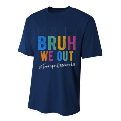 Bruh We Out Paraprofessionals Retro Last Day Of School Performance Sprint T-Shirt