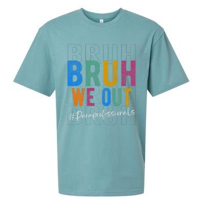 Bruh We Out Paraprofessionals Retro Last Day Of School Sueded Cloud Jersey T-Shirt