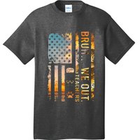 Bruh We Out Teachers Summer Camping Flip Flops Dog Usa Flag T-Shirt