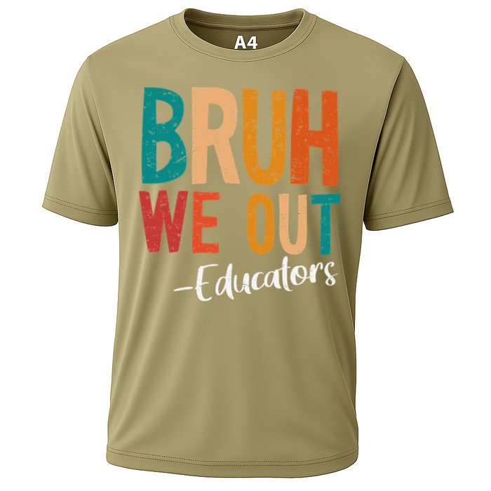 Bruh We Out Educators Last Day Of School 2025 Teacher Cooling Performance Crew T-Shirt