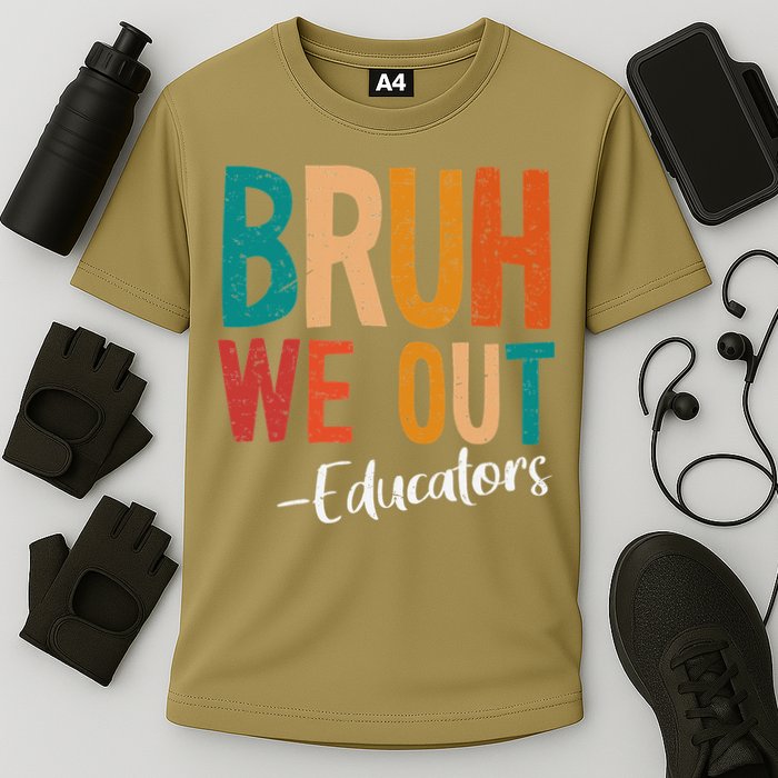 Bruh We Out Educators Last Day Of School 2025 Teacher Cooling Performance Crew T-Shirt
