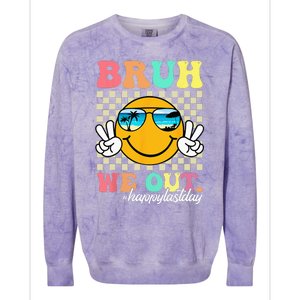 Bruh We Out Happy Last Day Of School Teacher Boy Girl Summer Colorblast Crewneck Sweatshirt