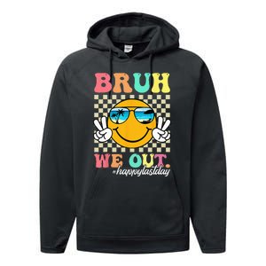 Bruh We Out Happy Last Day Of School Teacher Boy Girl Summer Performance Fleece Hoodie