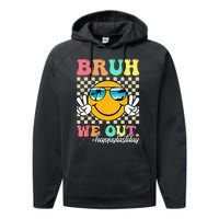 Bruh We Out Happy Last Day Of School Teacher Boy Girl Summer Performance Fleece Hoodie