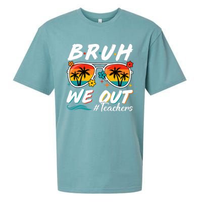 Bruh We Out Teachers School Out Summer Break Sueded Cloud Jersey T-Shirt