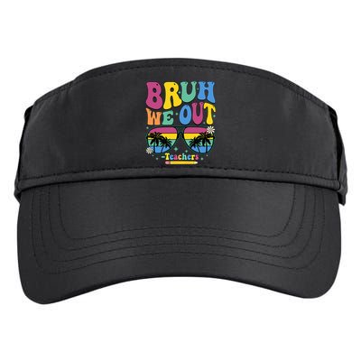 Bruh We Out Happy Last Day Of School Teacher Women Adult Drive Performance Visor