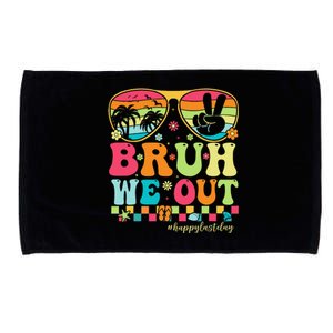 Bruh We Out Teachers Happy Last Day Of School Groovy Microfiber Hand Towel