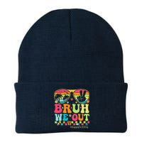 Bruh We Out Teachers Happy Last Day Of School Groovy Knit Cap Winter Beanie