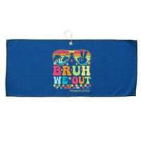 Bruh We Out Teachers Happy Last Day Of School Groovy Large Microfiber Waffle Golf Towel