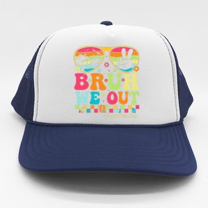 Bruh We Out Teachers Happy Last Day Of School Groovy Trucker Hat