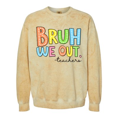 Bruh We Out Teacher Colorblast Crewneck Sweatshirt