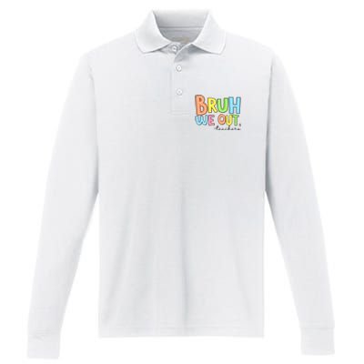 Bruh We Out Teacher Performance Long Sleeve Polo