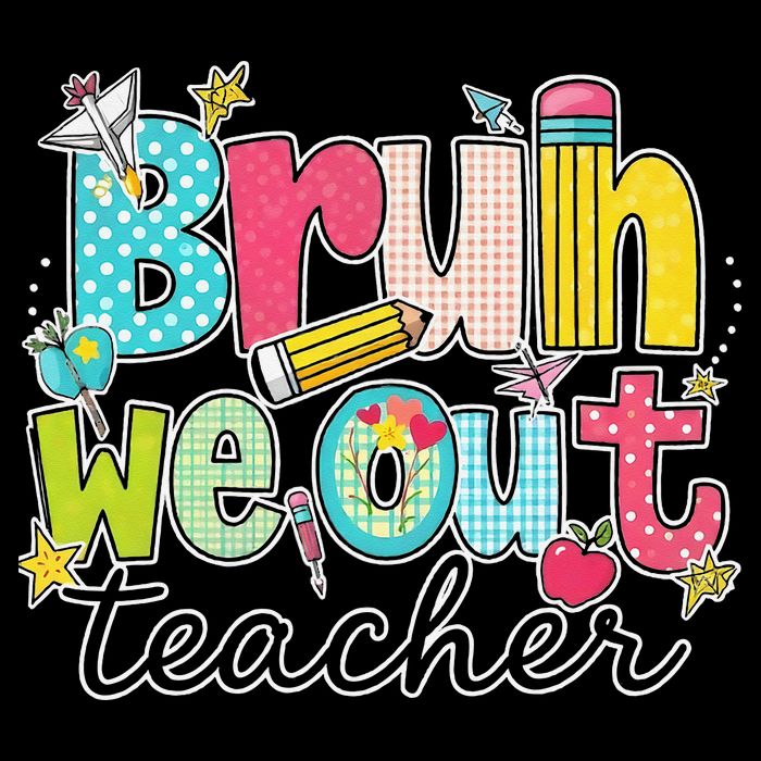 Bruh We Out Teachers End Of School Year Teacher Summer Drawstring Bag