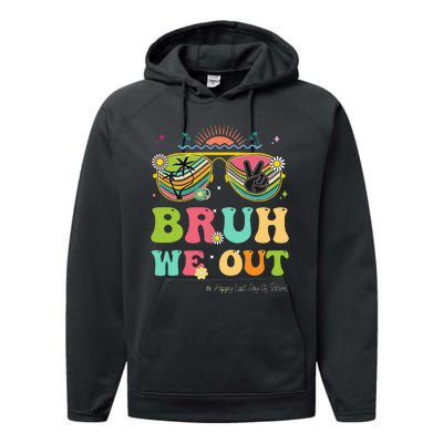 Bruh We Out Funny Last Day Of School Teacher Boy Girl Summer Performance Fleece Hoodie