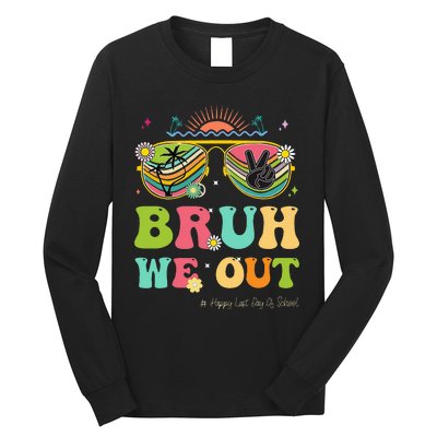 Bruh We Out Funny Last Day Of School Teacher Boy Girl Summer Long Sleeve Shirt