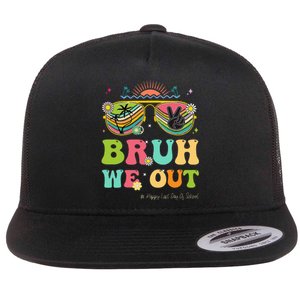 Bruh We Out Funny Last Day Of School Teacher Boy Girl Summer Flat Bill Trucker Hat