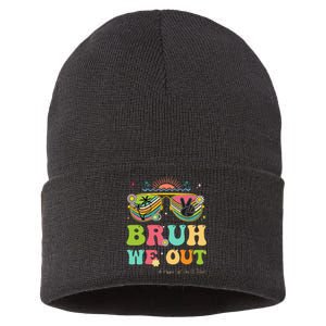 Bruh We Out Funny Last Day Of School Teacher Boy Girl Summer Sustainable Knit Beanie