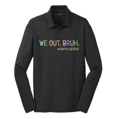 Bruh We Out Teachers Happy Last Day Of School Hello Summer Silk Touch Performance Long Sleeve Polo