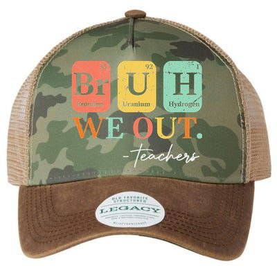 Bruh We Out Teacher Retro Vintage End Of Year Holiday Legacy Tie Dye Trucker Hat