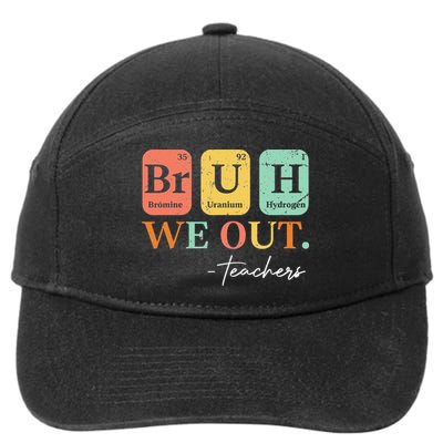 Bruh We Out Teacher Retro Vintage End Of Year Holiday 7-Panel Snapback Hat