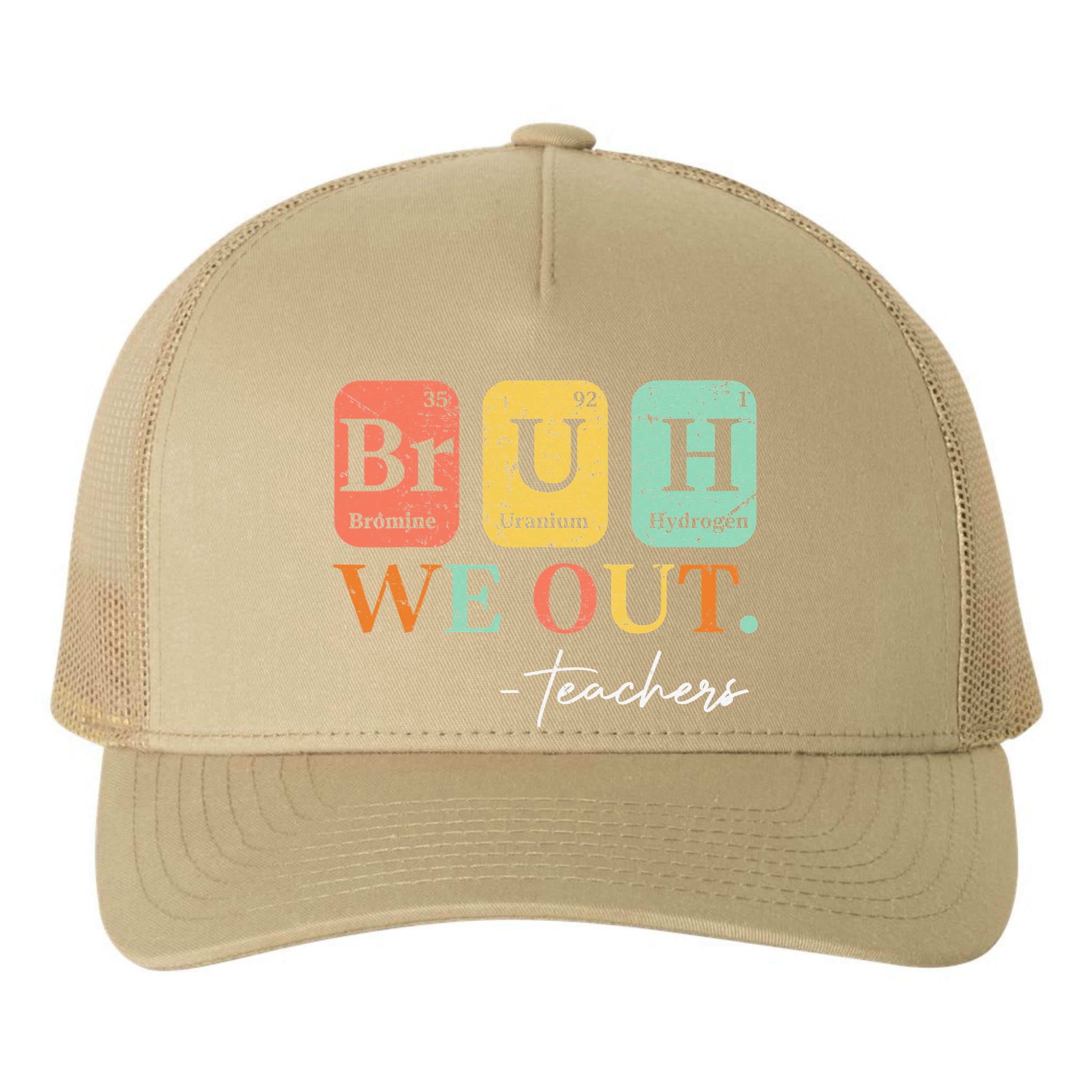 Bruh We Out Teacher Retro Vintage End Of Year Holiday Yupoong Adult 5-Panel Trucker Hat