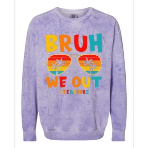 Bruh We Out Happy Last Day Of School Teachers Summer Colorblast Crewneck Sweatshirt