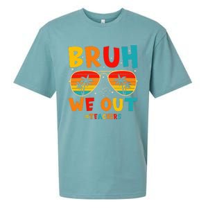 Bruh We Out Happy Last Day Of School Teachers Summer Sueded Cloud Jersey T-Shirt