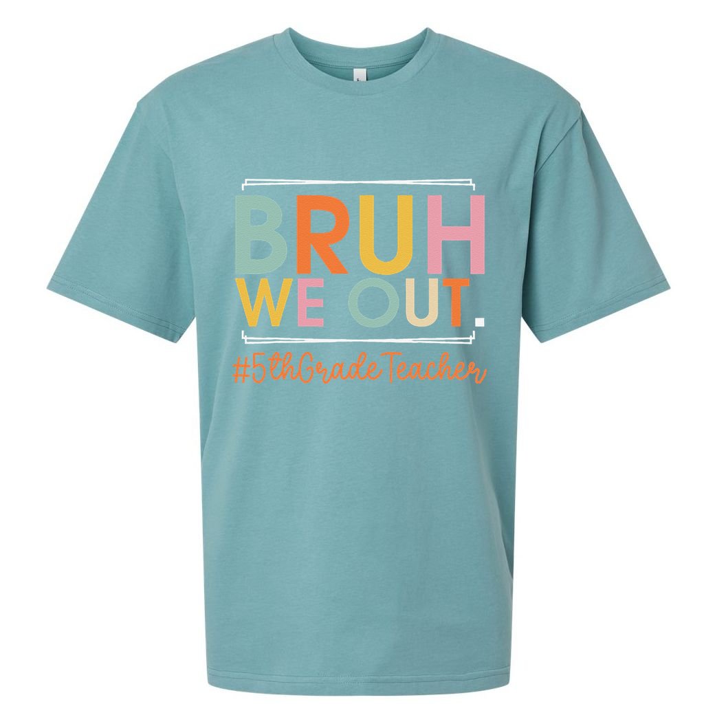 Bruh We Out 5th Grade Teacher Last Day Of School Summer Sueded Cloud Jersey T-Shirt