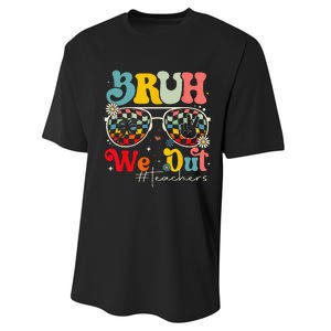 Bruh We Out Teachers End Of School Year Teacher Summer Performance Sprint T-Shirt