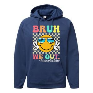 Bruh We Out Happy Last Day Of School Teacher Boy Girl Summer Performance Fleece Hoodie