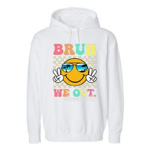 Bruh We Out Happy Last Day Of School Teacher Boy Girl Summer Garment-Dyed Fleece Hoodie