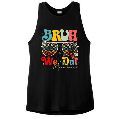 Bruh We Out Teachers End Of School Year Teacher Summer Ladies PosiCharge Tri-Blend Wicking Tank