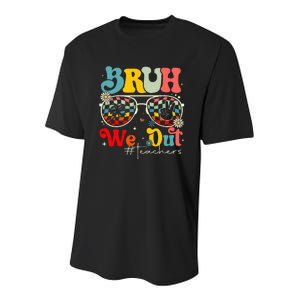 Bruh We Out Teachers End Of School Year Teacher Summer Youth Performance Sprint T-Shirt