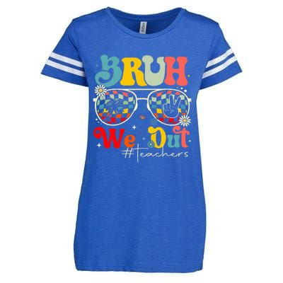 Bruh We Out Teachers End Of School Year Teacher Summer Enza Ladies Jersey Football T-Shirt