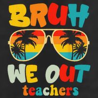 Bruh We Out Teachers 7 Panel Mesh Trucker Snapback Hat