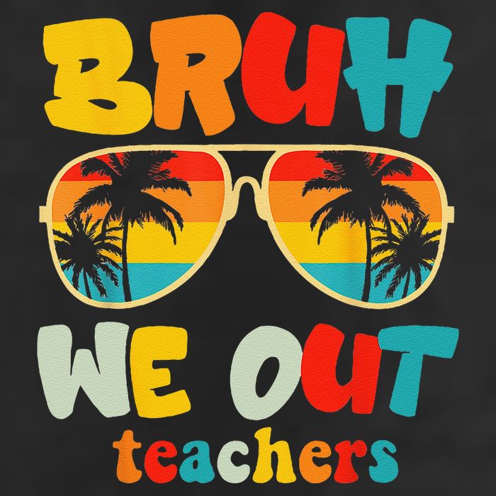 Bruh We Out Teachers 7 Panel Mesh Trucker Snapback Hat