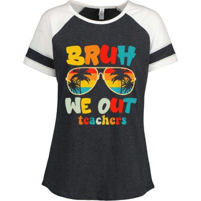 Bruh We Out Teachers Enza Ladies Jersey Colorblock Tee