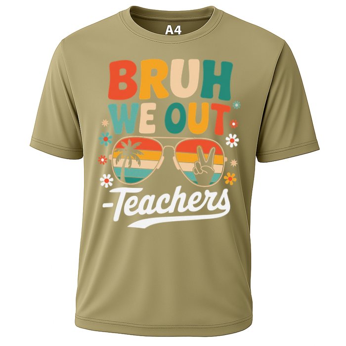Bruh We Out Last Day Of School Funny Teacher Cooling Performance Crew T-Shirt