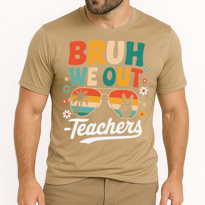 Bruh We Out Last Day Of School Funny Teacher Cooling Performance Crew T-Shirt