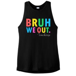 Bruh We Out Teachers Summer Last Day Of School Ladies PosiCharge Tri-Blend Wicking Tank