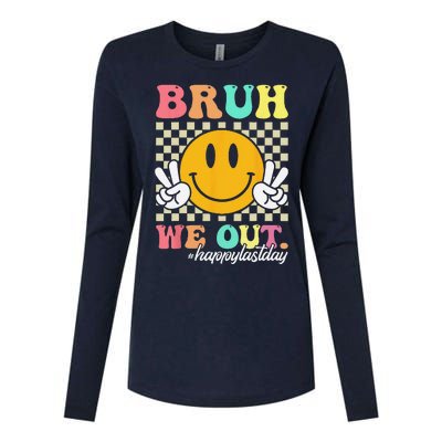 Bruh We Out Happy Last Day Of School Teacher Summer Womens Cotton Relaxed Long Sleeve T-Shirt