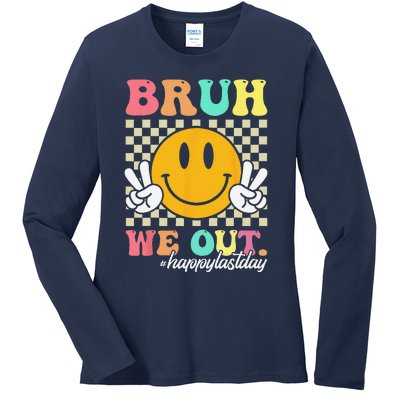 Bruh We Out Happy Last Day Of School Teacher Summer Ladies Long Sleeve Shirt