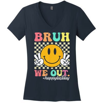 Bruh We Out Happy Last Day Of School Teacher Summer Women's V-Neck T-Shirt