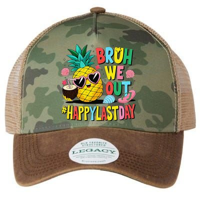 Bruh We Out Happy Last Day Of School Teacher Pineapple Legacy Tie Dye Trucker Hat