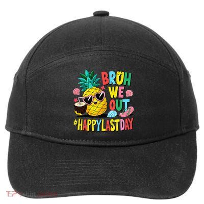 Bruh We Out Happy Last Day Of School Teacher Pineapple 7-Panel Snapback Hat