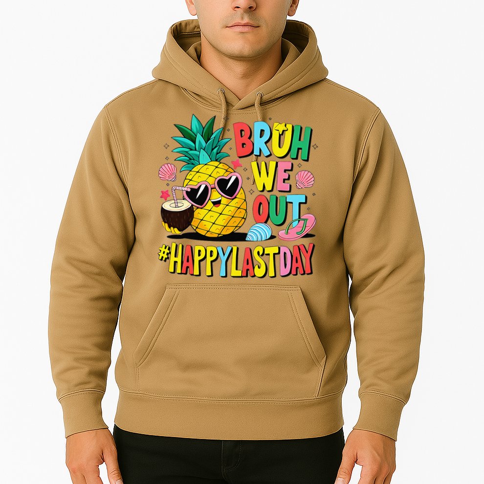 Bruh We Out Happy Last Day Of School Teacher Pineapple Hoodie
