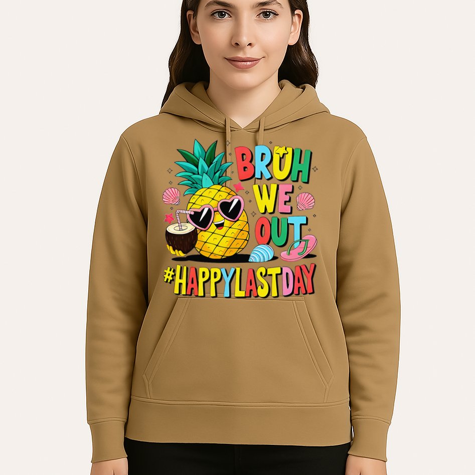 Bruh We Out Happy Last Day Of School Teacher Pineapple Hoodie